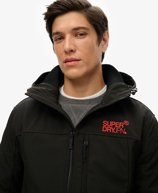 Hooded Softshell Trekker Jacket | Black