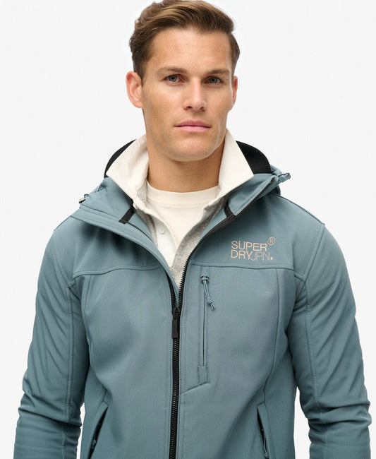 Hooded Soft Shell Trekker Jacket | Stormy Weather Blue