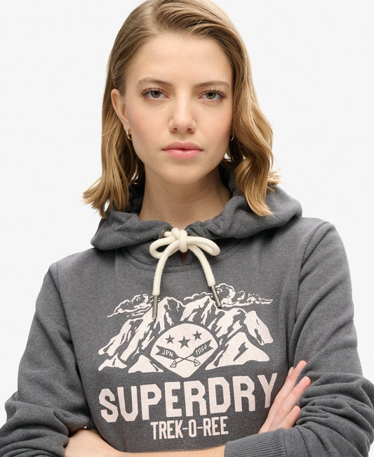 Lo-Fi Outdoor Graphic Hoodie | Granite Grey Marle