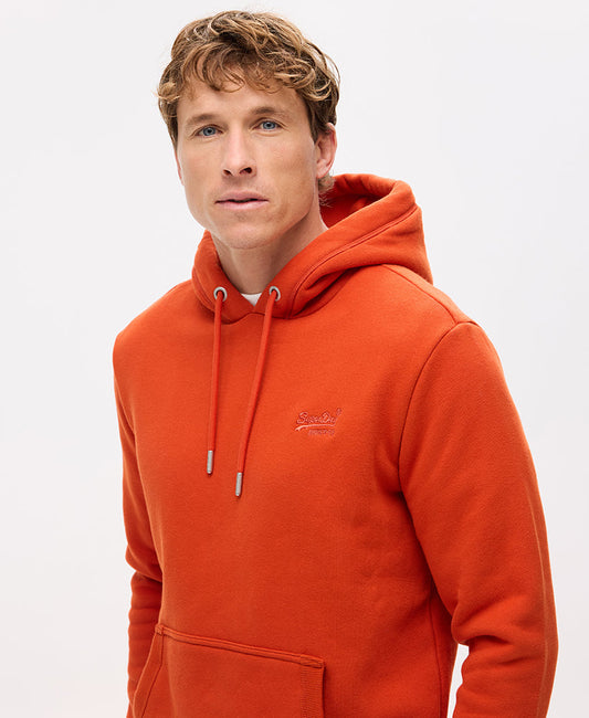 Essential Logo Slim Fit Hoodie | Denim Co Rust Orange