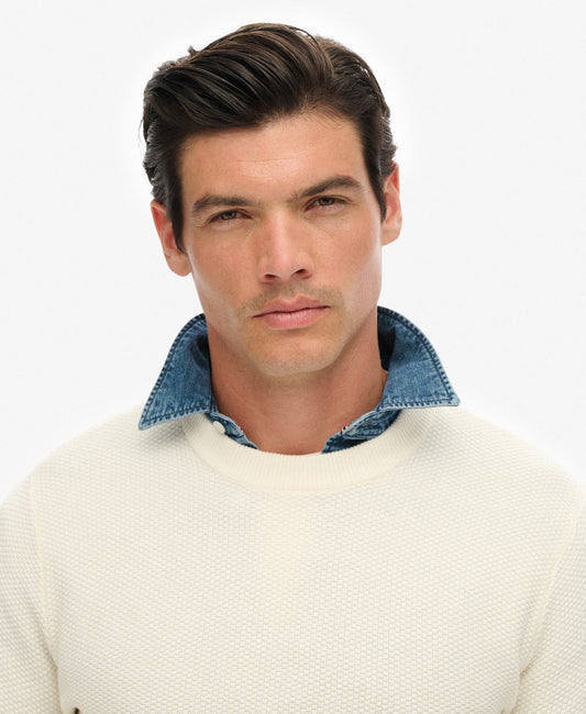 Light Weight Cotton Texture Jumper | Off White