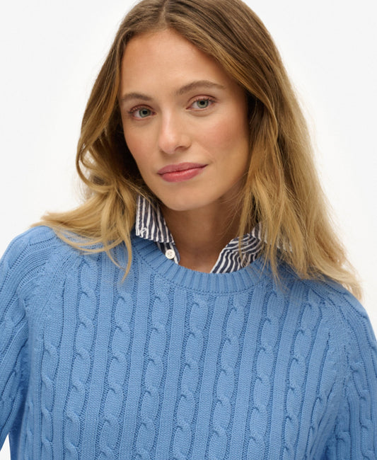 Slouchy Cable Knit | Hydrangea Blue