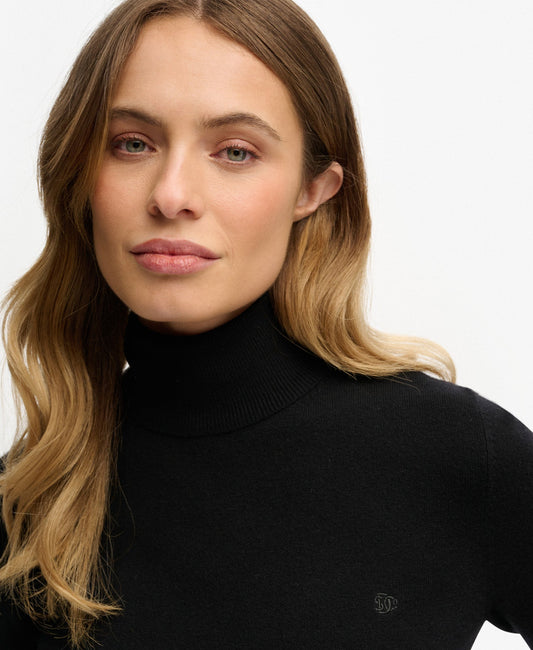 Classic Turtle Neck Slim Fit Jumper | Black