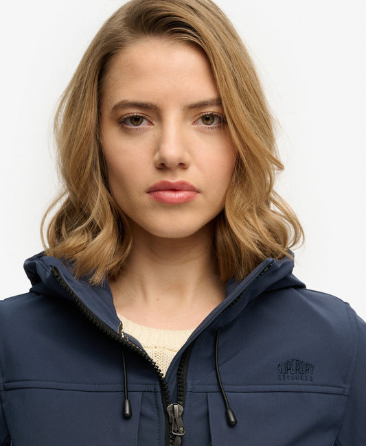 Hooded Colourblock Trekker Slim Fit Jacket | Lauren Navy/Tidal Blue