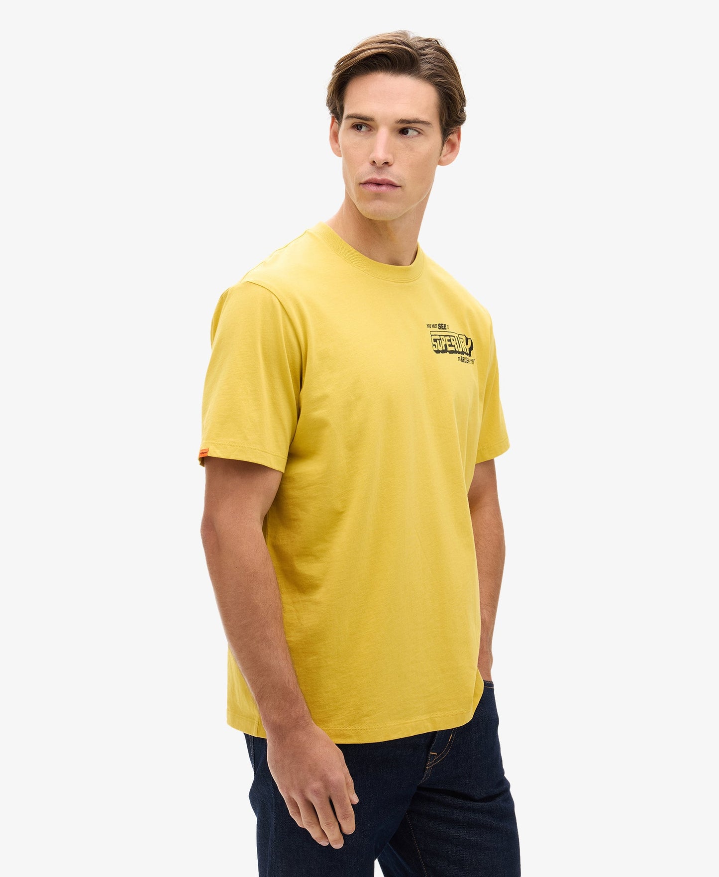 Movie Graphic Chest Tee | Oil Yellow
