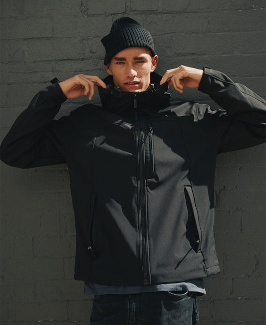 Hooded Soft Shell Trekker Jacket | Black