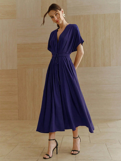 Women's New French Elegant Deep V-Neck  Dress