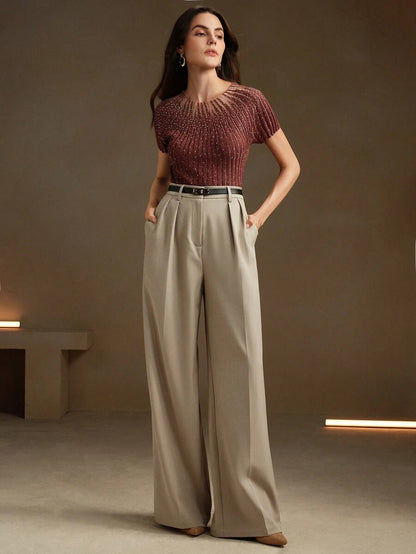 Women's Modern Stylish Simple Wide-Leg Suit Pants