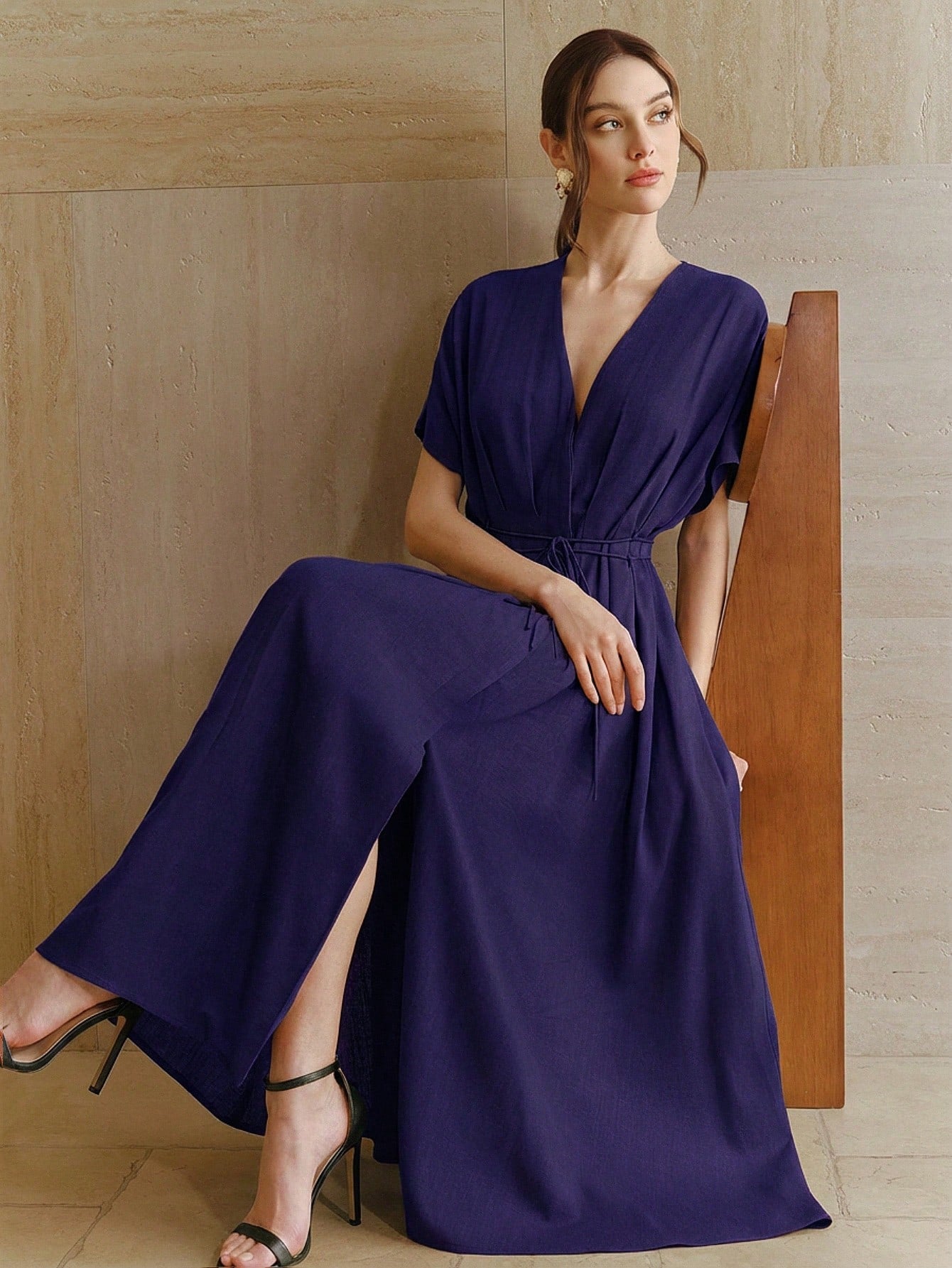 Women's New French Elegant Deep V-Neck  Dress
