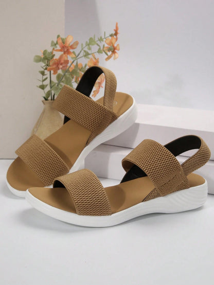 Women's Breathable Canvas Flat Bottom Slip-On Sandals