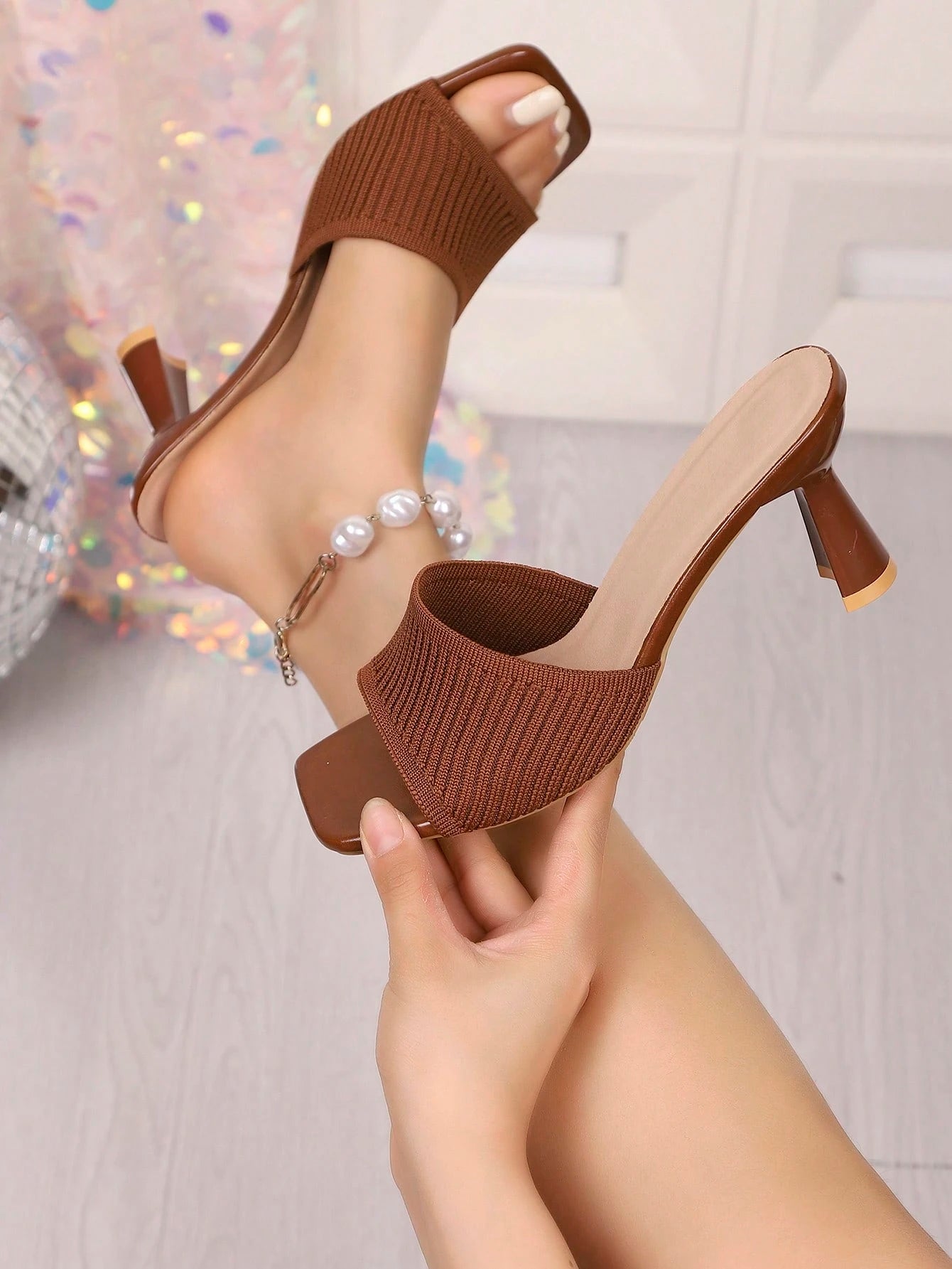 Women's Mid-Heel Slide Sandals