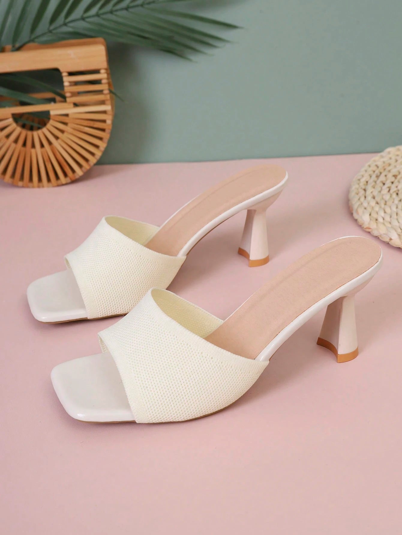 Women's Strap Slip-On Mid-Heel Sandals