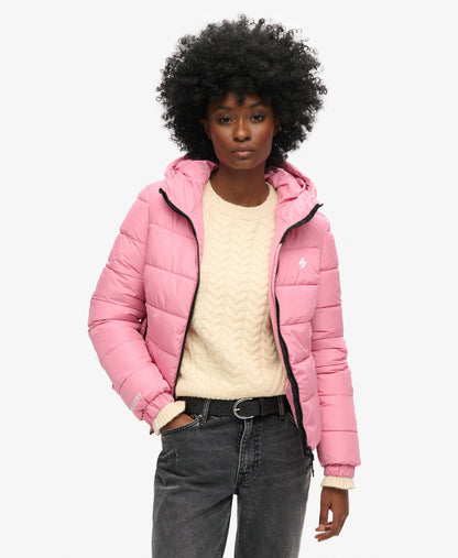 Slim Fit Hooded Spirit Sports Puffer | Montauk Blush