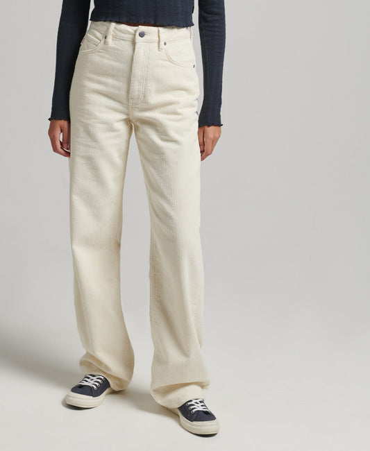 Vintage Wide Leg Cord Pants | Riff White 30