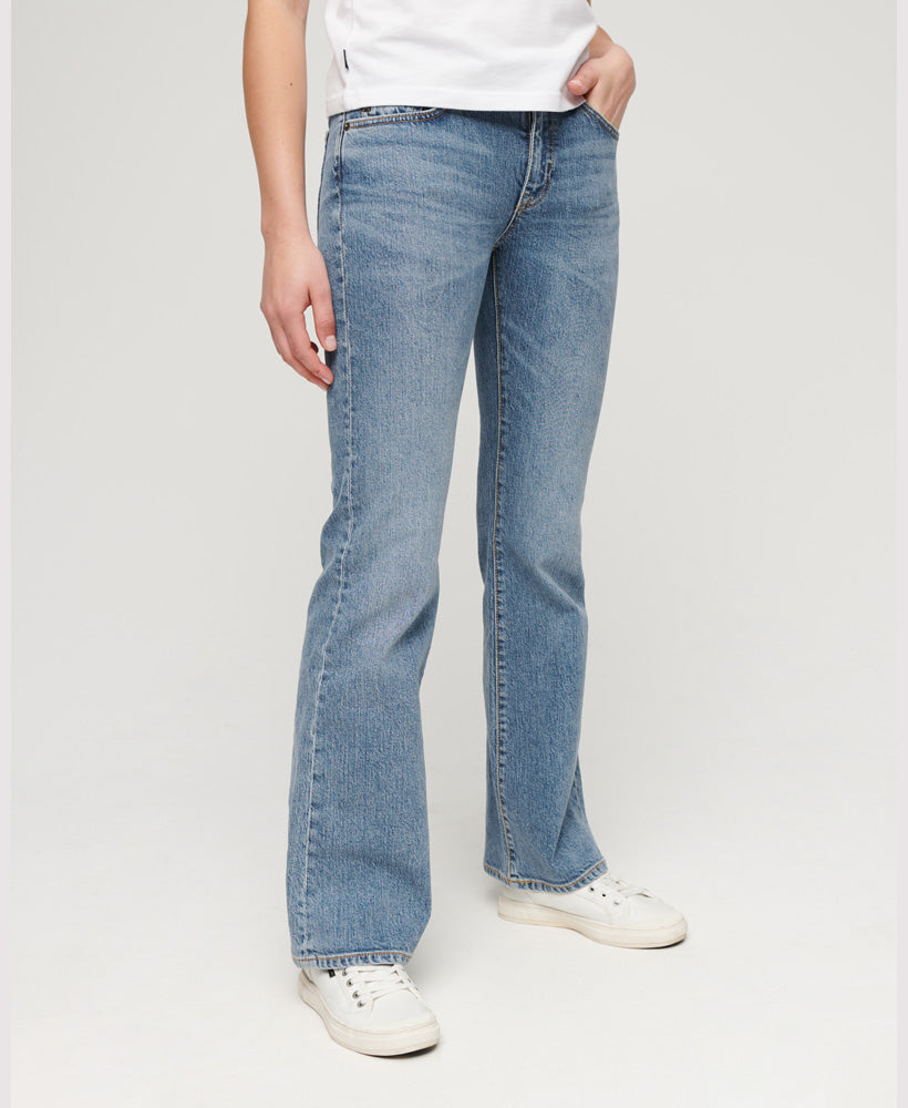 Organic Cotton Mid Rise Slim Flare Jeans | Dark Indigo Aged 30