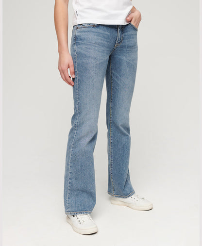 Organic Cotton Mid Rise Slim Flare Jeans | Dark Indigo Aged 30