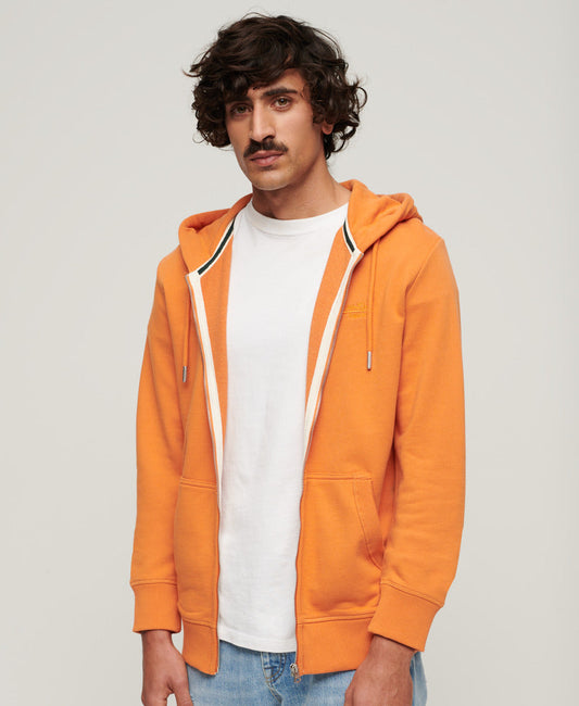 Essential Logo Slim Fit Ziphood | Mojave Orange