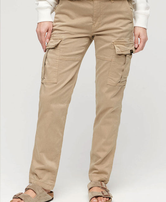 Mid Rise Slim Cargo | Stonewash Taupe Brown
