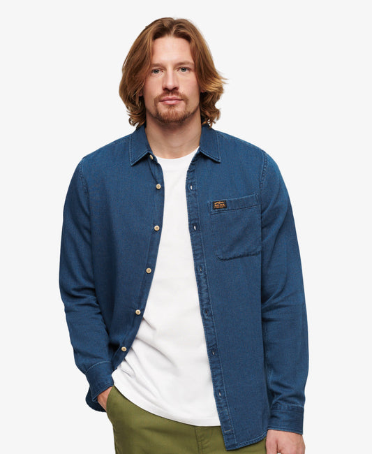 Organic Cotton Long Sleeve Denim Shirt | Rinse Wash