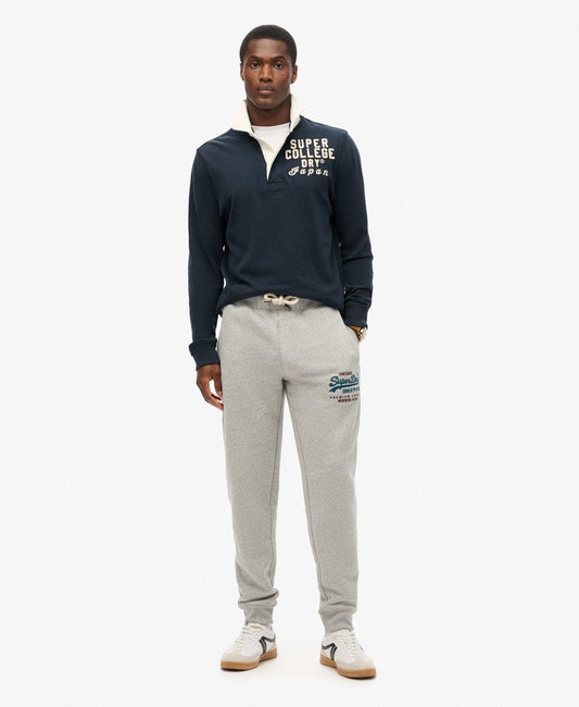 Duo Vintage Logo Graphic Slim Jogger | Athletic Grey Marle