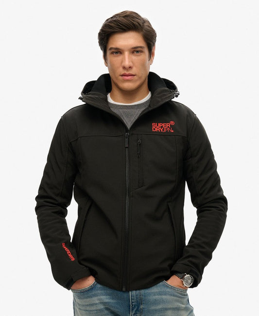 Hooded Softshell Trekker Jacket | Black