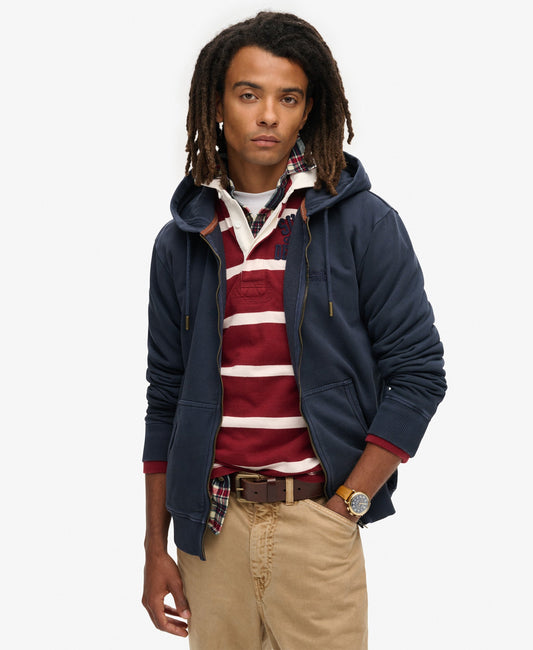 Essential Logo Washed Ziphood | Eclipse Navy
