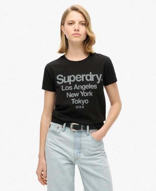 Core Logo City Fitted Slim Fit Tee | Black