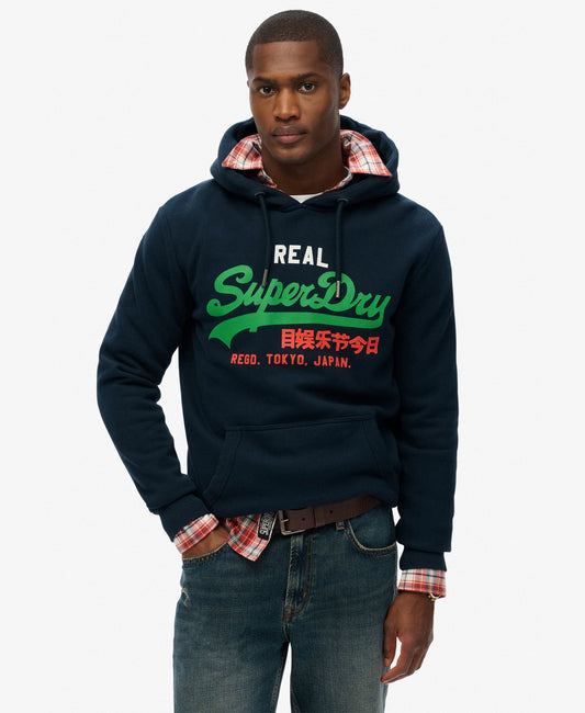 Vintage Logo Tri Slim Fit Hoodie | Eclipse Navy