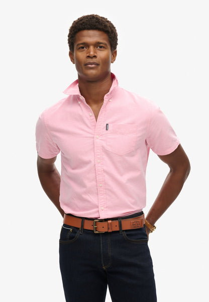 Vintage Oxford Short Sleeve Shirt | Bright Pink