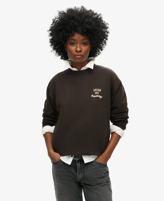 Workwear Graphic Loose Crew | Bison Black