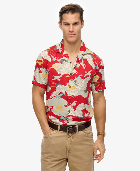 Merchant Hawaiian Shirt | Tsuru Red