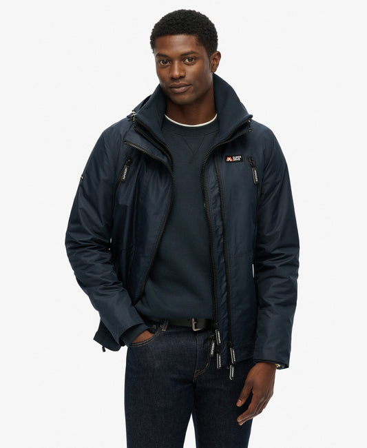 Hooded Mountain Windbreaker Slim Fit Jacket | Eclipse Navy