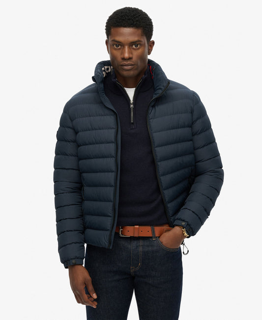 Fuji Print Padded Slim Fit Jacket | Eclipse Navy