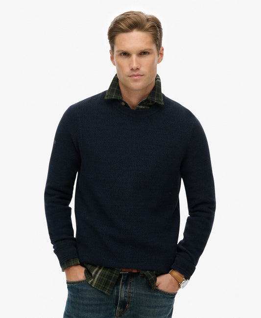 Light Weight Cotton Texture Jumper | Eclipse Navy Twist