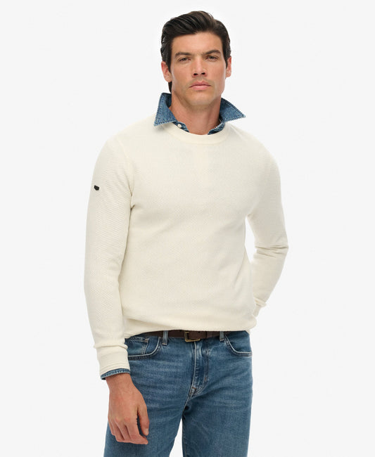 Light Weight Cotton Texture Jumper | Off White