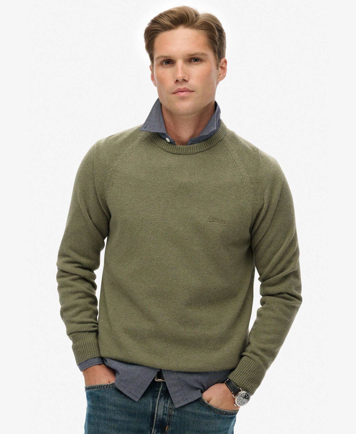 Wool Blend Jumper | Light Sage