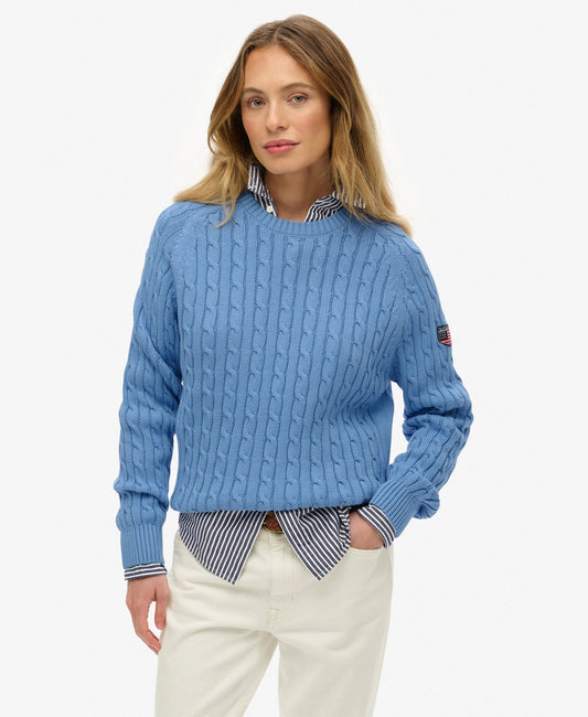 Slouchy Cable Knit | Hydrangea Blue