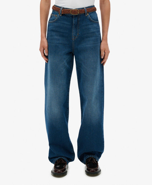 High Rise Wide Leg Jean | Deep Indigo Denim 30