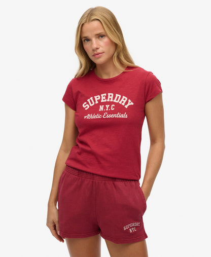 Athletic Essential Slub Slim Fit Tee | Bordeaux Red