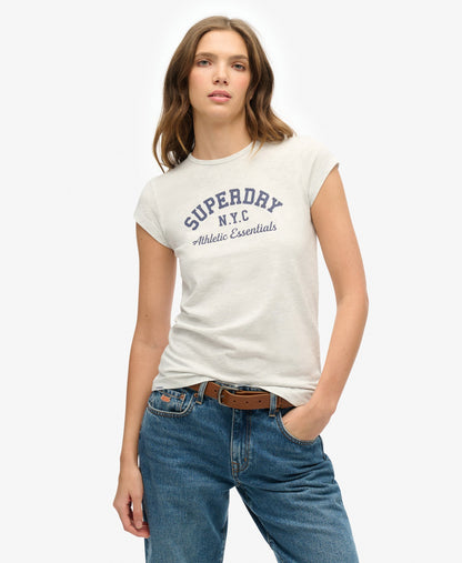 Athletic Essential Slub Slim Fit Tee | Iced Grey Marle