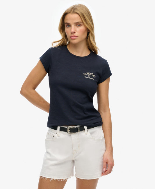 Athletic Essential Slub Slim Fit Tee | Eclipse Navy