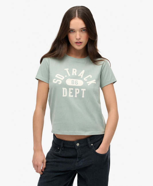 Athletic Graphic Fitted Slim Fit Tee | Light Jade Green