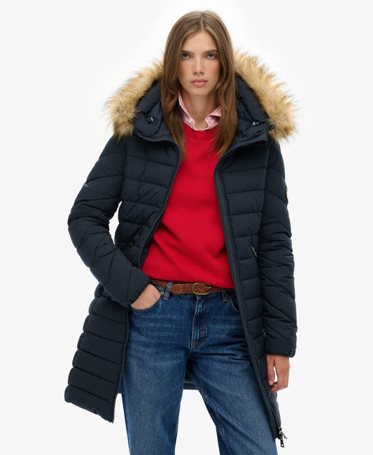 Fuji Hooded Mid Length Jacket | Eclipse Navy