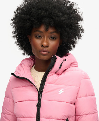 Slim Fit Hooded Spirit Sports Puffer | Montauk Blush