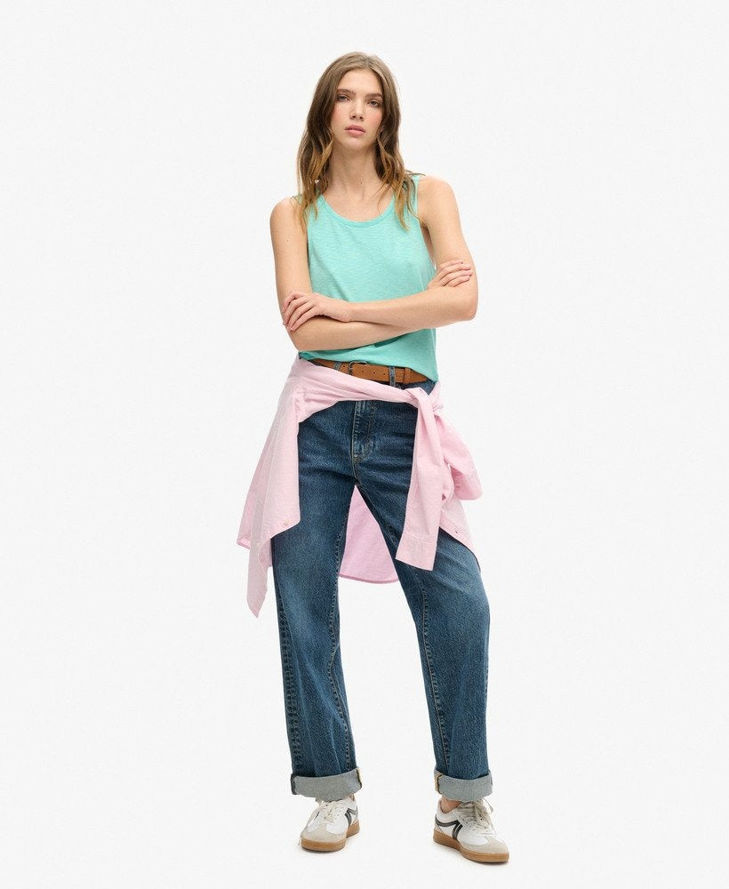 Scoop Neck Tank Top | Fluro Mint