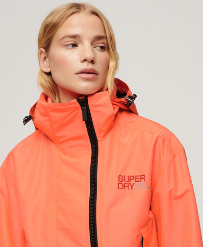 Hooded Embroidered Sd Windbreaker Jacket | Pastelline Coral