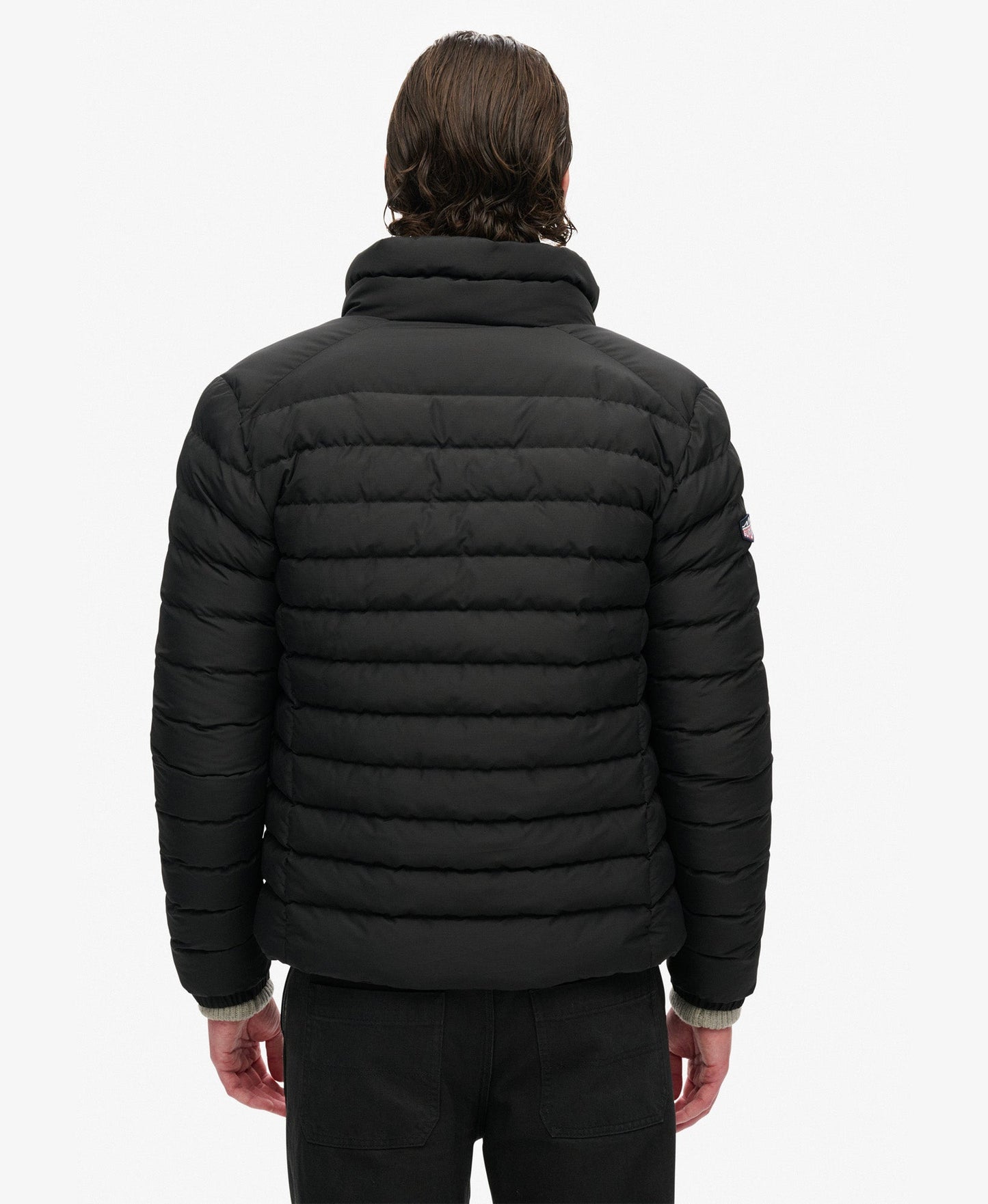 Fuji Print Padded Slim Fit Jacket | Black