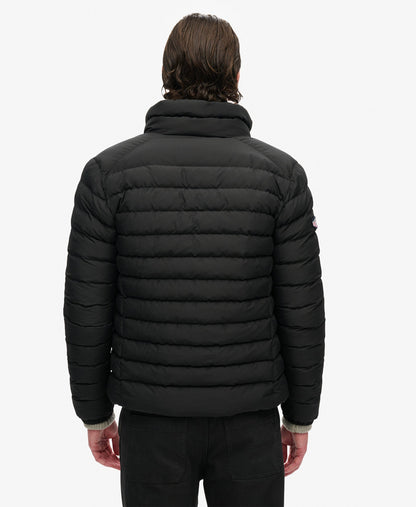 Fuji Print Padded Slim Fit Jacket | Black