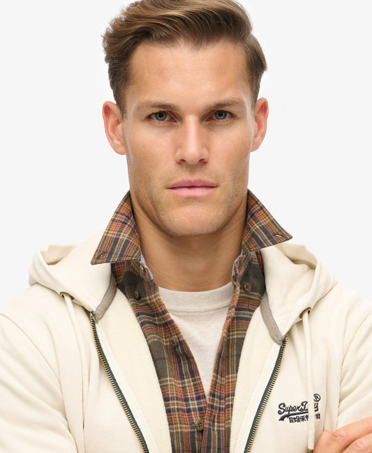 Essential Logo Washed Ziphood | Washed Chalk