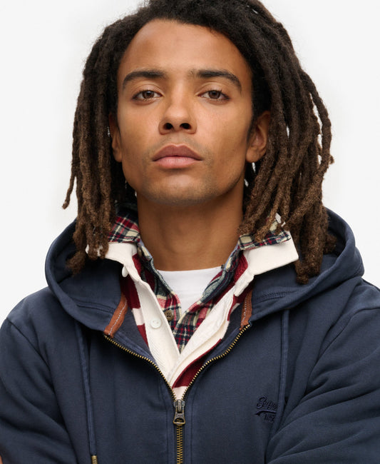 Essential Logo Washed Ziphood | Eclipse Navy